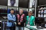 James Loan & owners of George Harrison Menswear auckland store snap a pic behind the scenes.