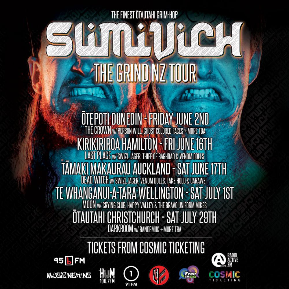 Ōtautahi Grim-Hop Machine Slimivich to Grind Down the Motu on the Grind Single Release Tour