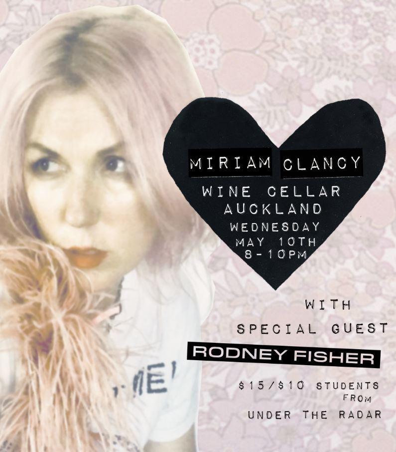 Miriam Clancy performs pop-up show at The Wine Cellar Wednesday 10 May with special guest Rodney Fisher