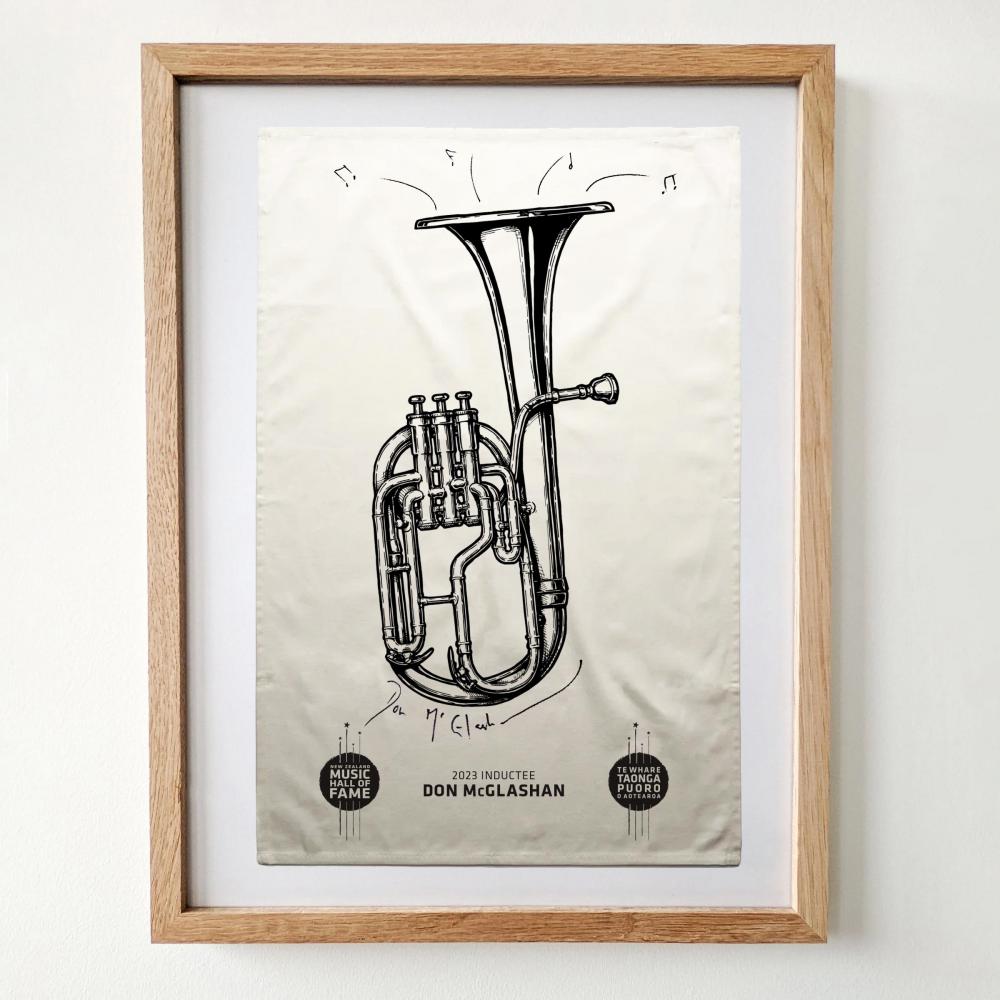 Don McGlashan x MusicHelps - Signed NZ Music Hall of Fame tea-towel charity auction