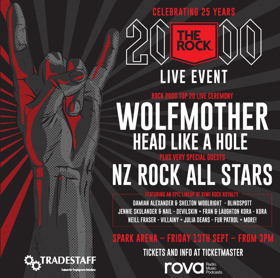 The Rock 2000 Live - New Zealand's Ultimate Rock Countdown Celebrates 25 Years