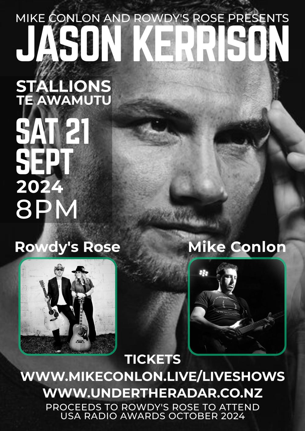 Jason Kerrison, Mike Conlon and Rowdy's Rose Live in Te Awamutu